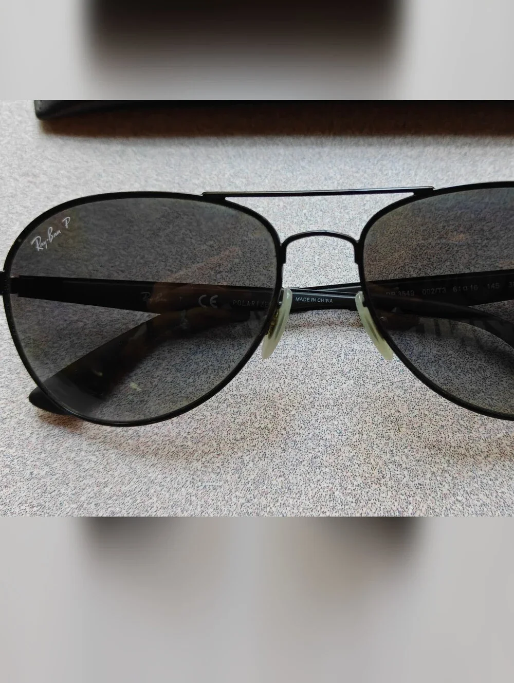 Ray-Ban Black Aviator Polarized Sunglasses with Case